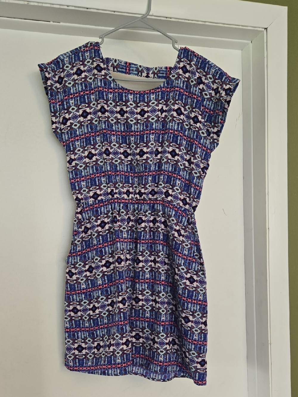 Women’s Blue Patterned Casual Dress